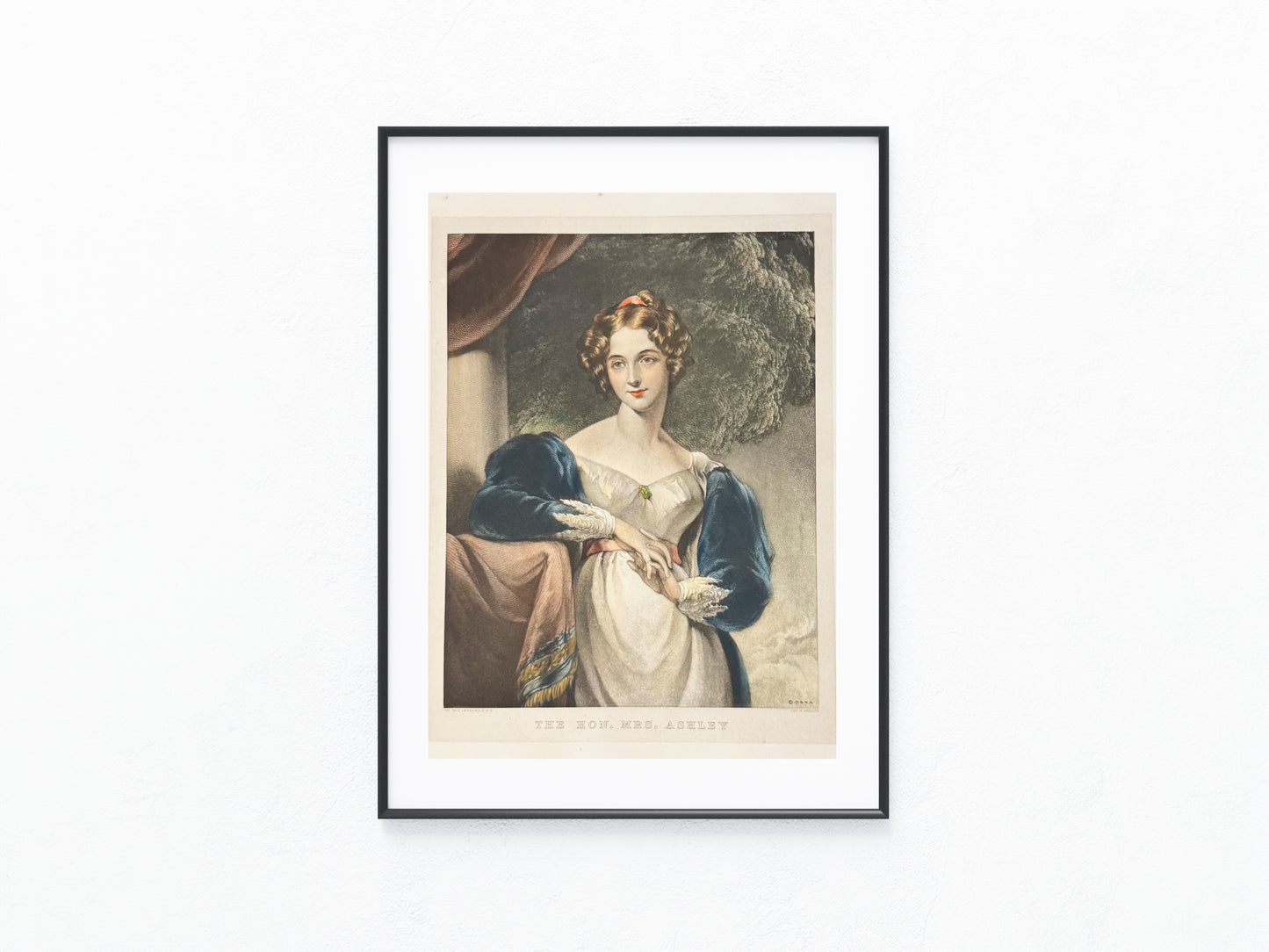 Mrs. Ashley Tafel Original 1830 Koloriertes Porträt | Klassisches Damenbildnis Lithografie