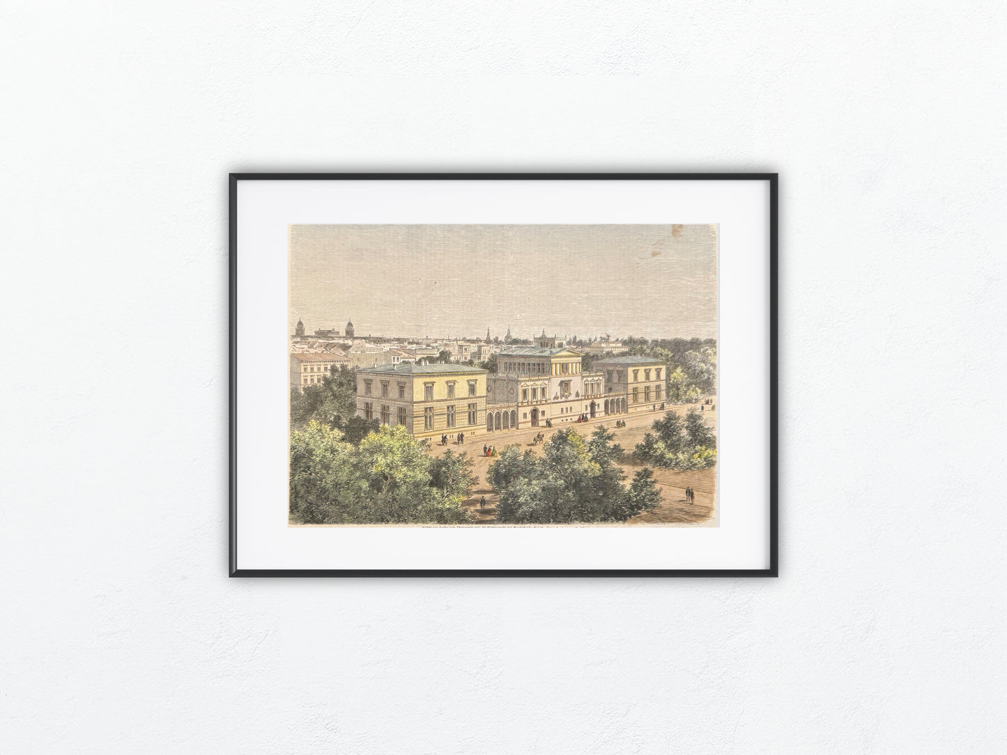 Berlin Original Lithografie 1851 Stadtansicht vom Tiergarten