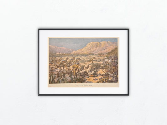 Schutztruppe im Kampf mit Hereros Original Druck 1905