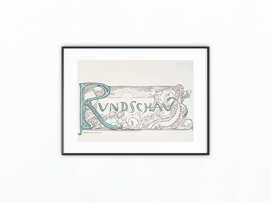 Jugendstildruck Ludwig von Hofmann Rundschau 1900 | Original Typografie Grafik