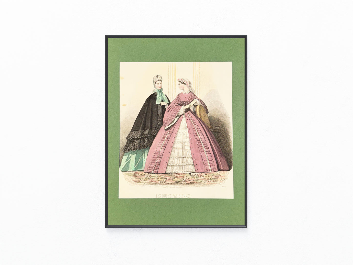 Les Modes Parisiennes 1863 | Altcolorierte Damenmode