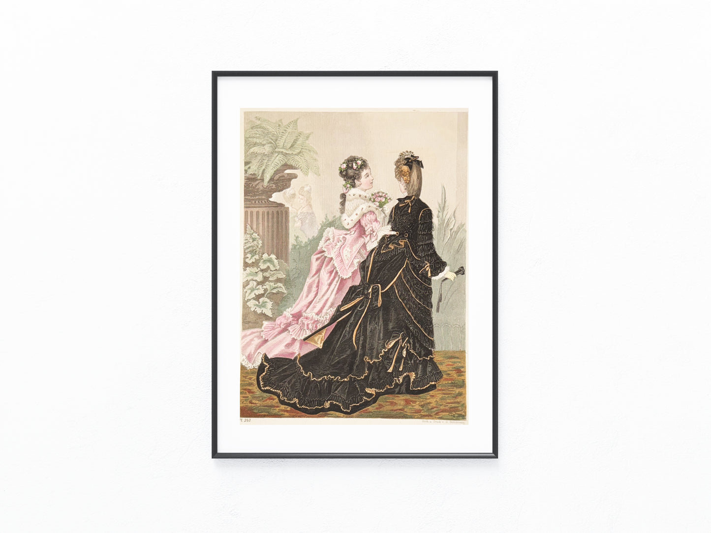 1875 Original Modekupfer Boudoir | Historische Damenmode