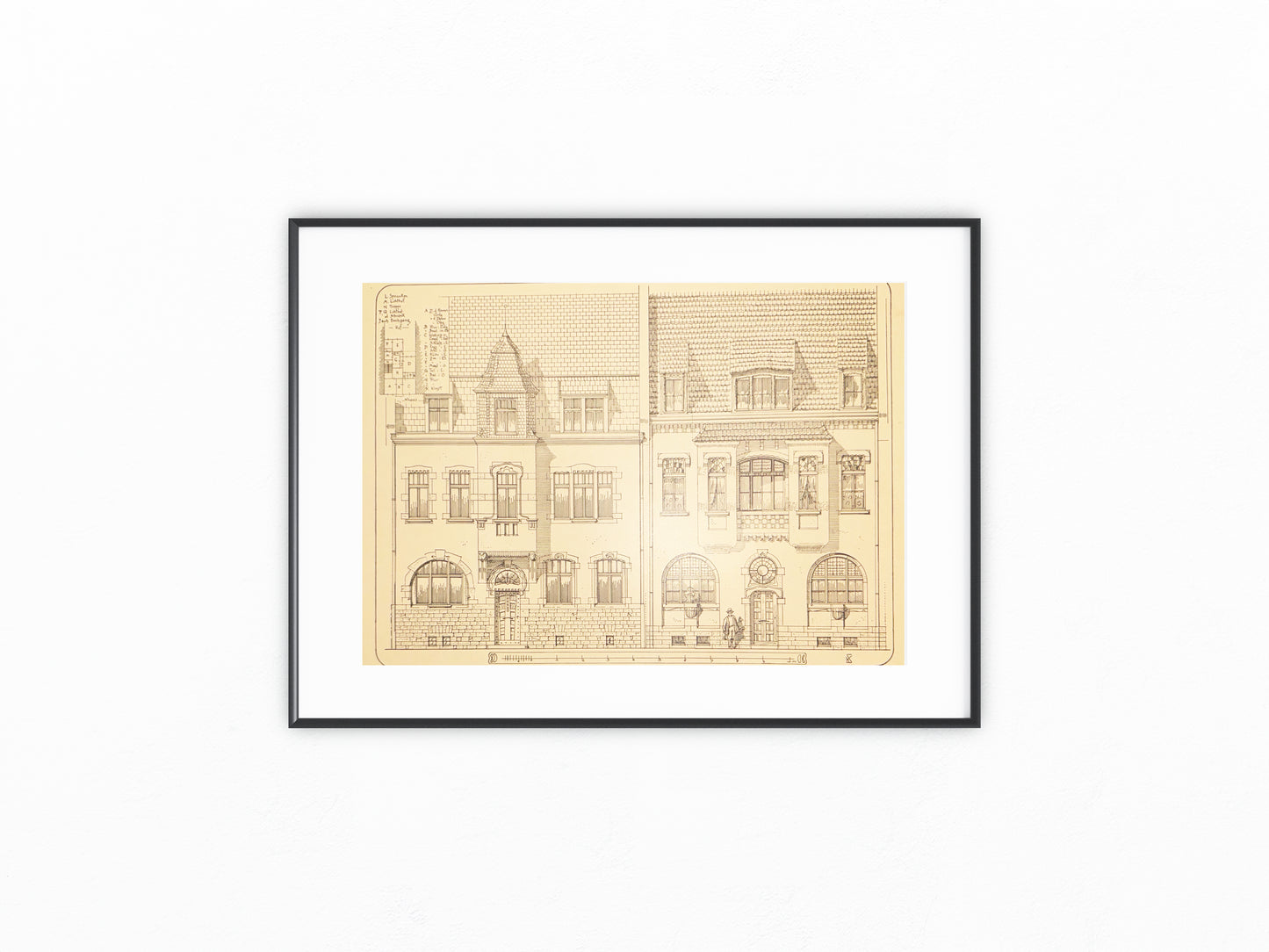 Original Architektur Jugendstil Wohnhaus Fassade 1900 | Vintage Druck