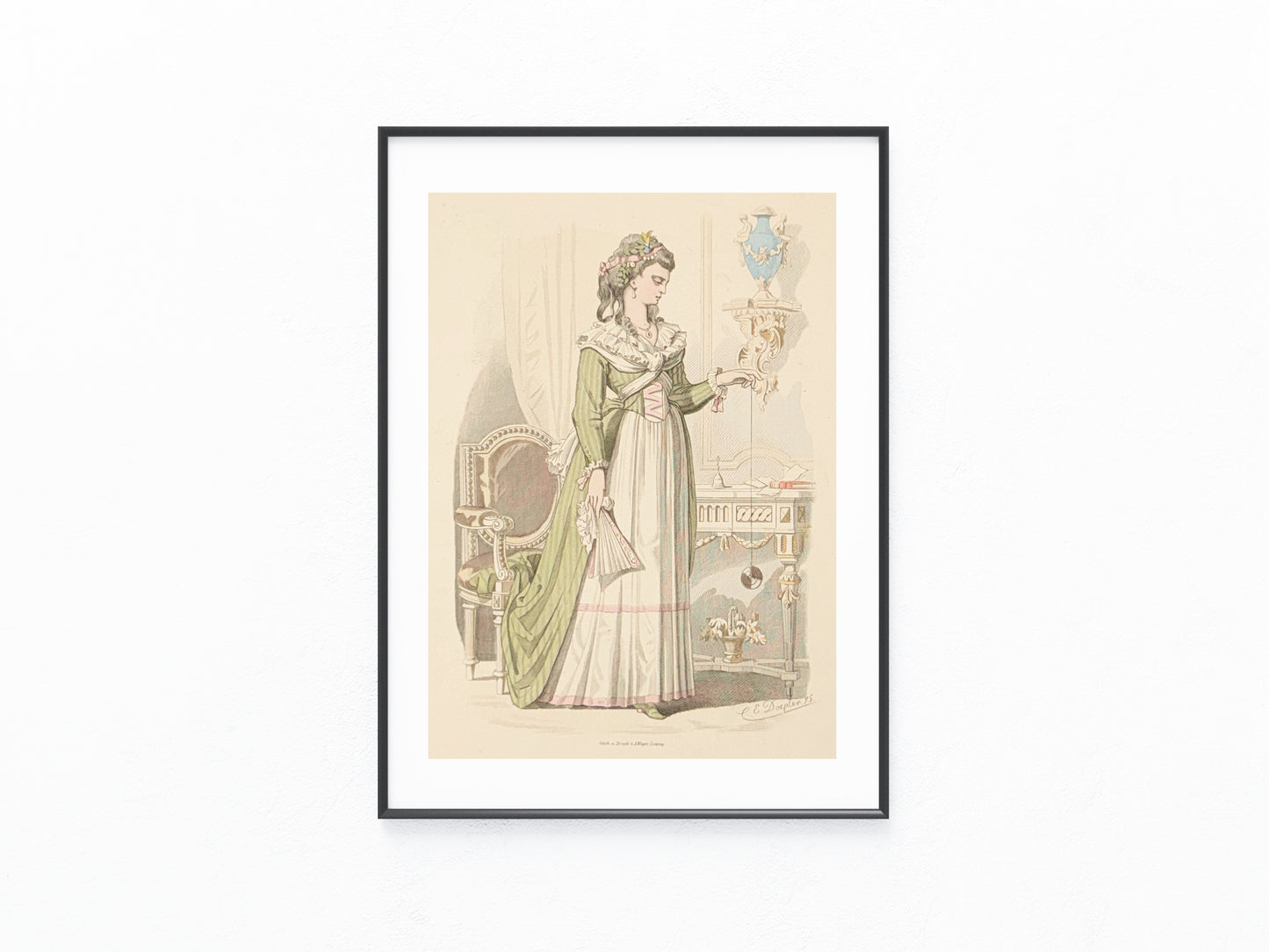 Original Damenmode 1791 Mode Lithografie