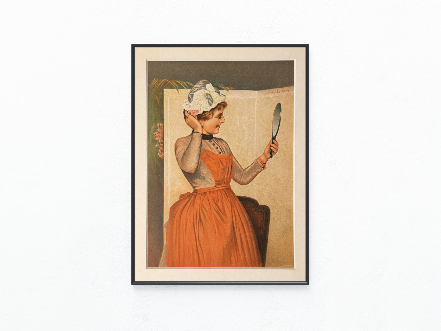 Original Farblithografie Betty 1900 | Frauenporträt Zenisek Vintage