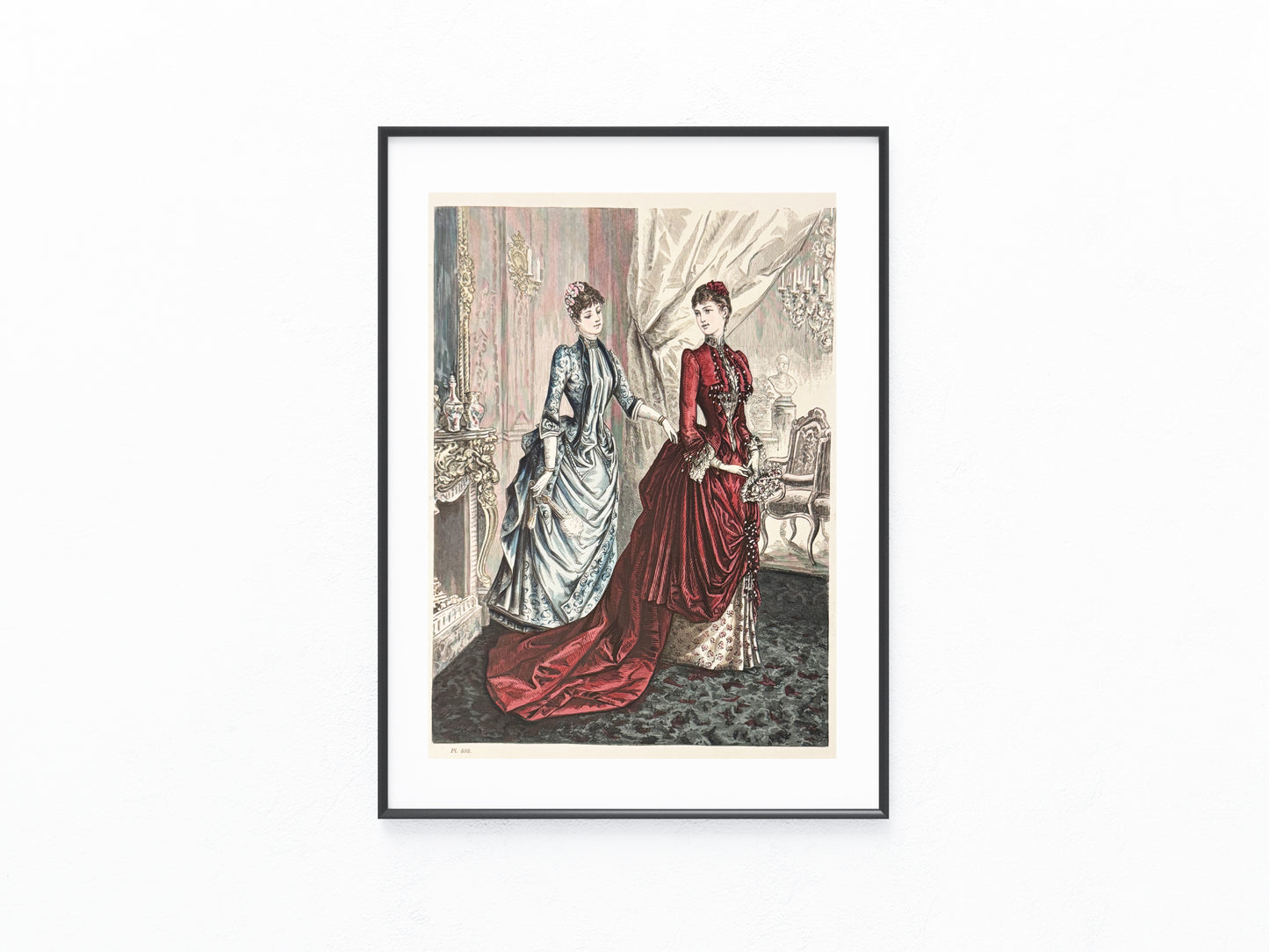 Original Mode-Tafel 1884 Gesellschaftskleider | Vintage Damenmode