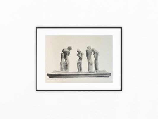 George Minne Brunnenaufsatz 1900 | Original Grafik Skulpturengruppe Jugendstildruck