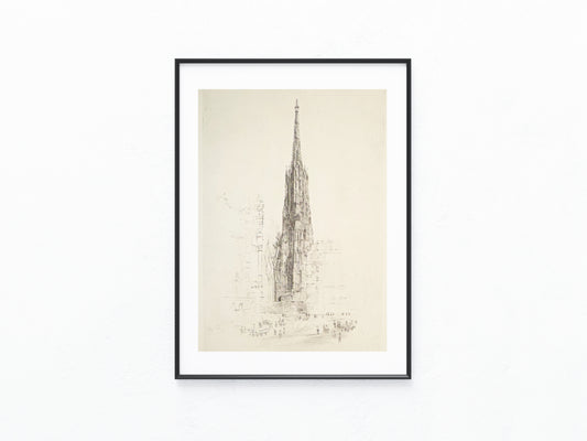 Stephansdom Original Radierung Wien 1930 Großformat | Architektur Druck