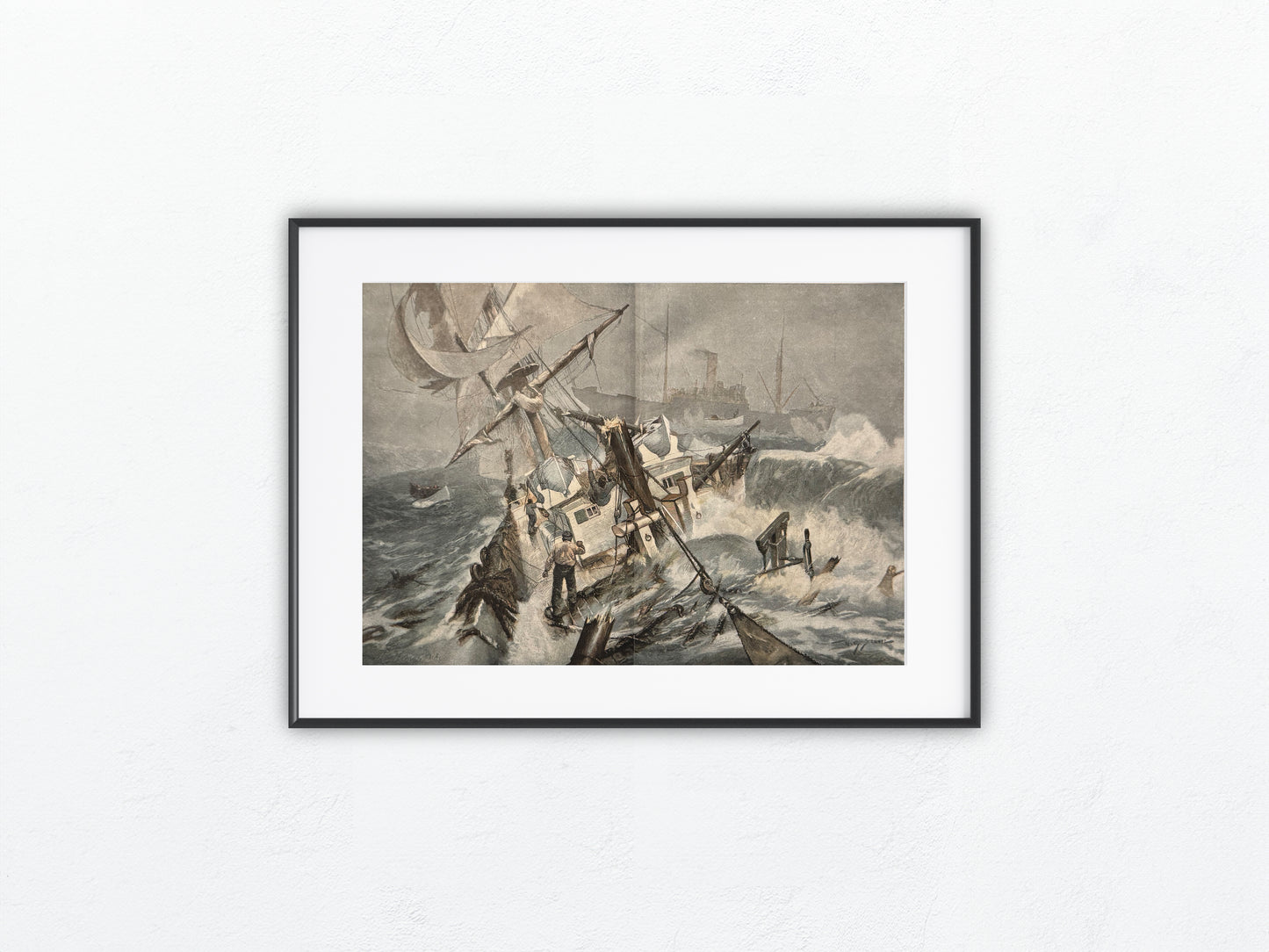 Historische Seeschlacht 1900 | Stower Vintage Schiffsunglück Kriegsschiff Marine