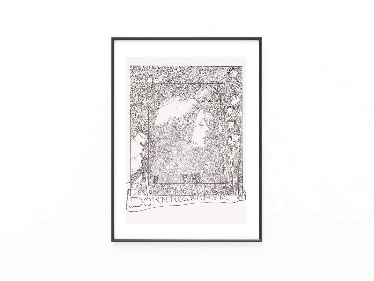 Jugendstildruck Dornröschen 1900 | Original Märchen Illustration | Vintage Art