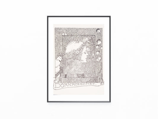 Jugendstildruck Dornröschen 1900 | Original Märchen Illustration | Vintage Art