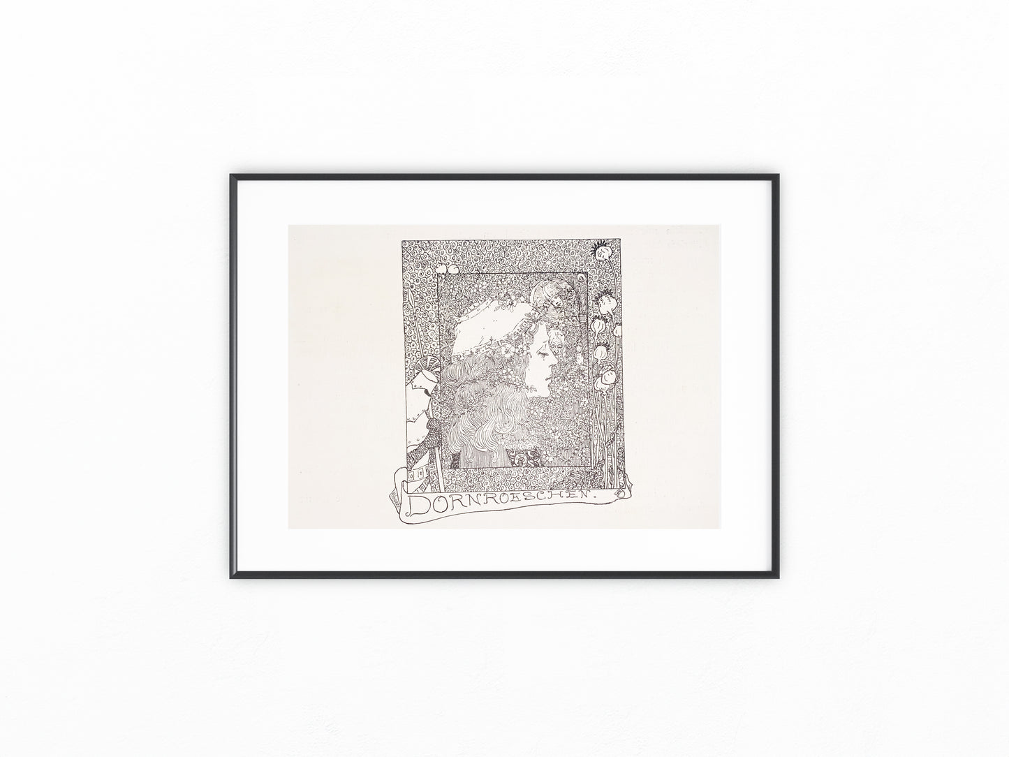 Jugendstildruck Dornröschen 1900 | Original Märchen Illustration | Vintage Art