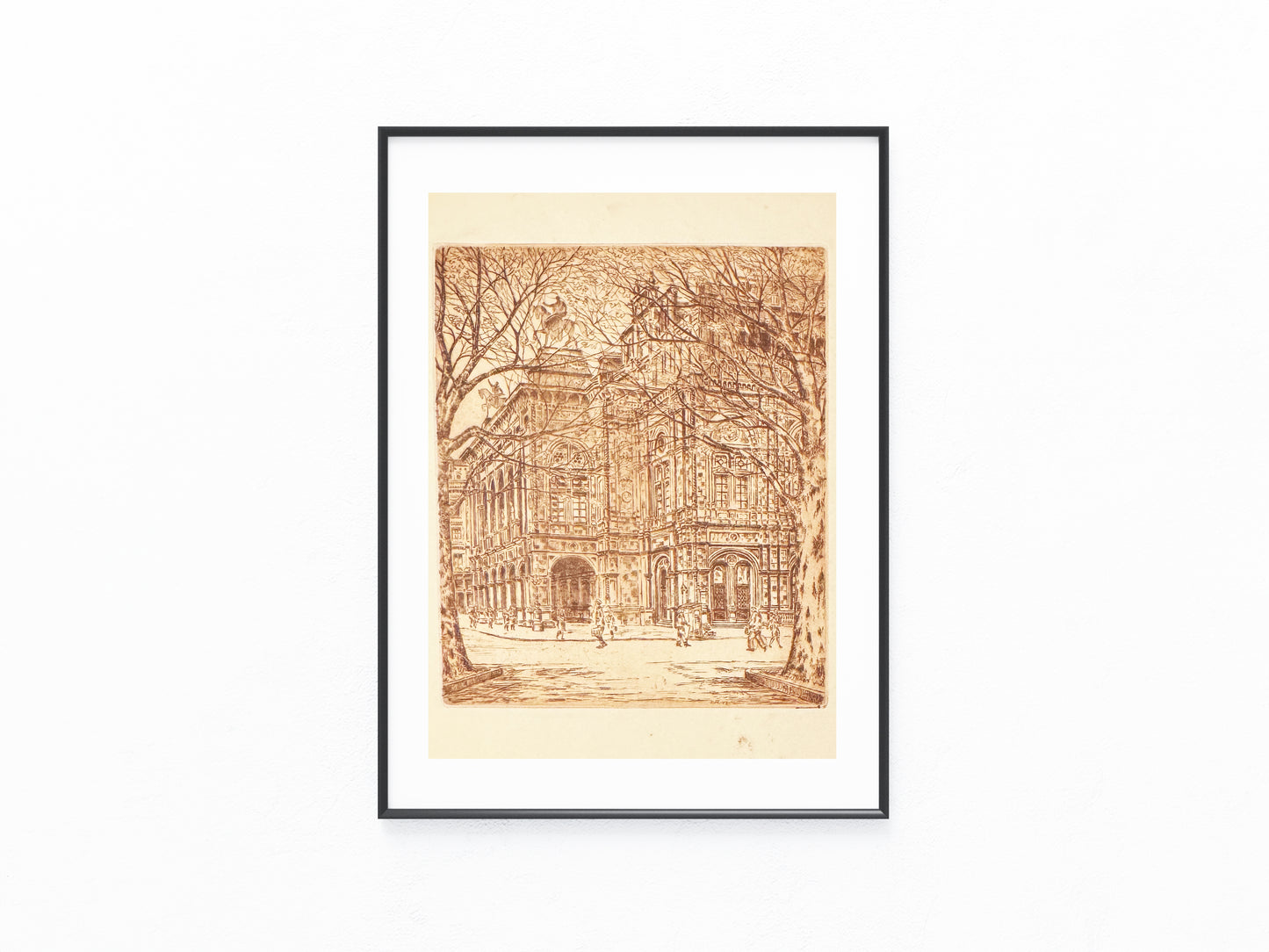 Original Wien Staatsoper Radierung 1900 | Architektur Grafik | Historische Ansicht