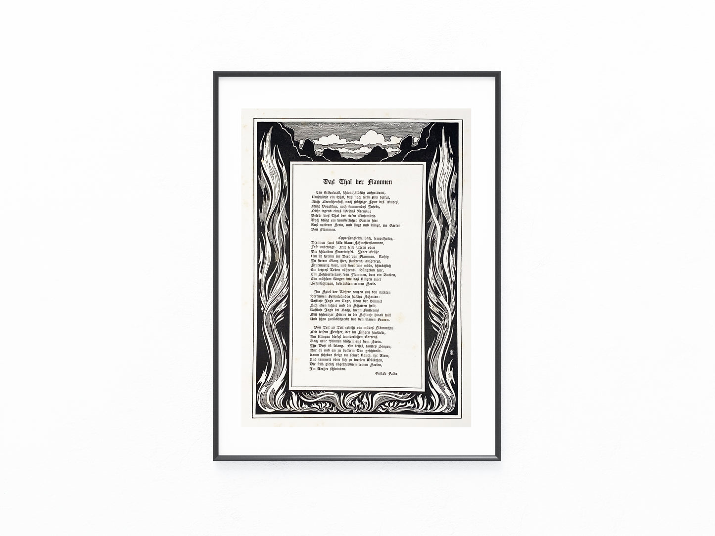 Gustav Falke Thal der Flammen 1900 | Typografie Art Nouveau Original Jugendstil