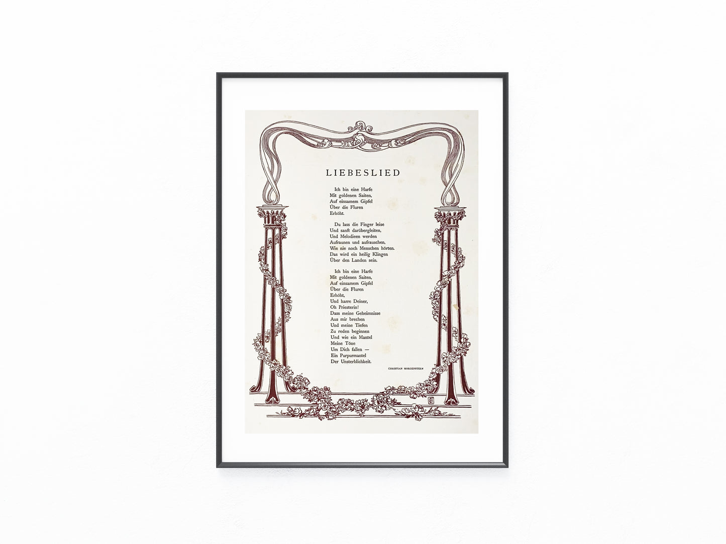 Jugendstil Morgenstern Liebeslied 1900 | Historische Typografie Art Nouveau Poetry