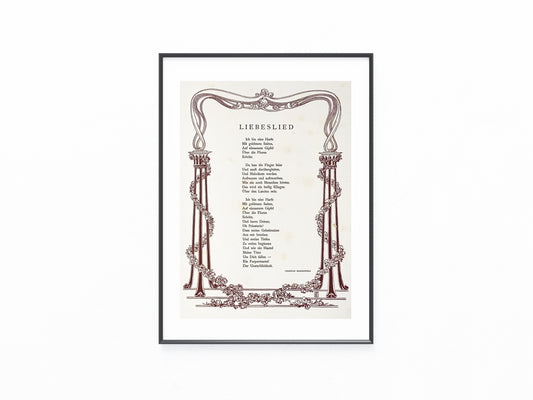Jugendstil Morgenstern Liebeslied 1900 | Historische Typografie Art Nouveau Poetry