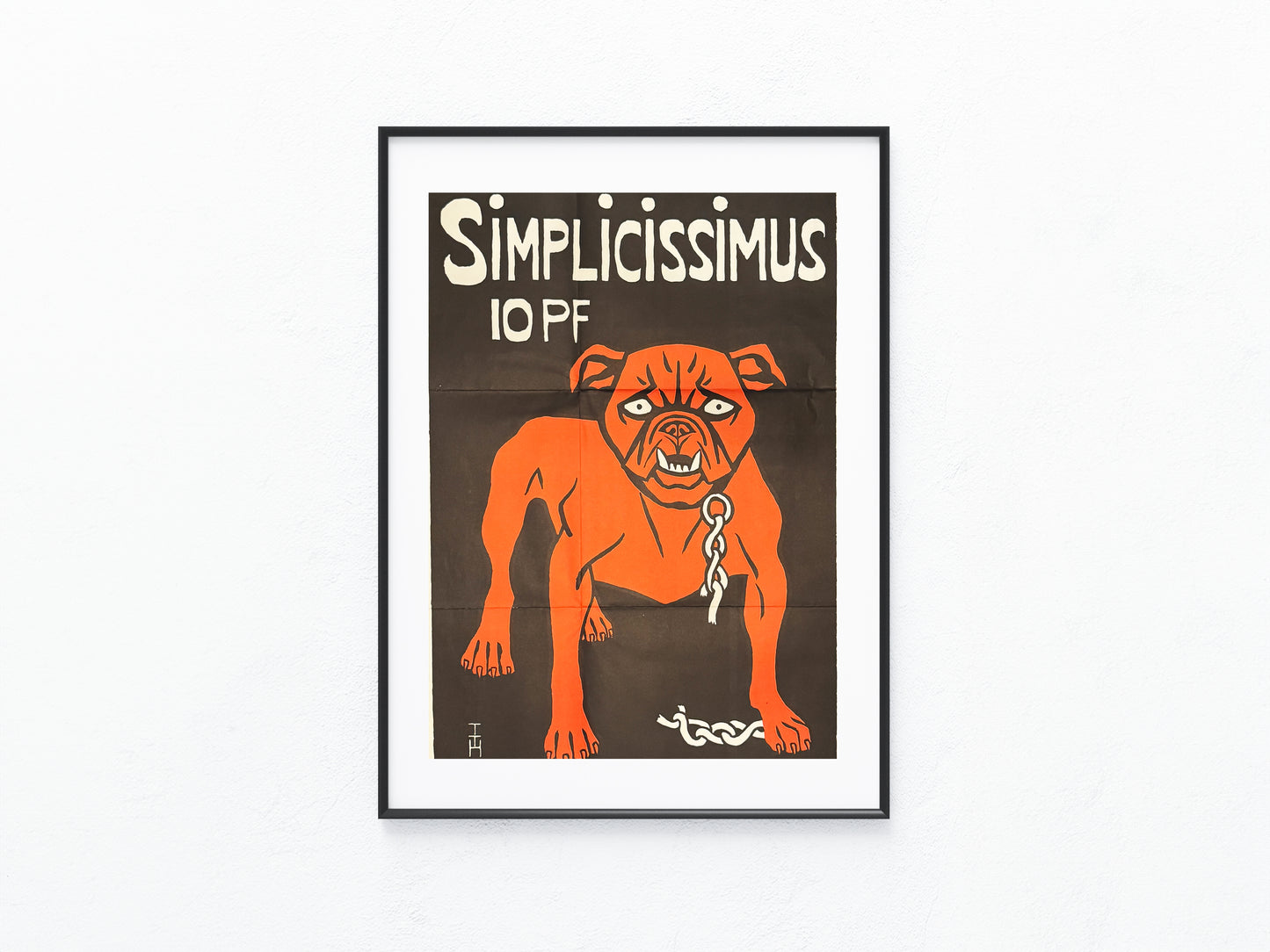 Plakat Simplicissimus rote Bulldogge 1896 | Satire München Jugendstil