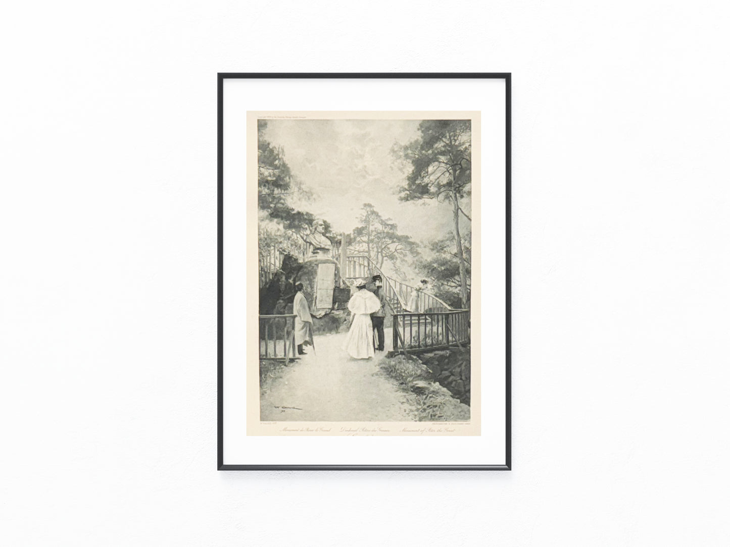 Original Grafik Karlsbad 1890 | Denkmal für den russischen Zaren Alexander II.