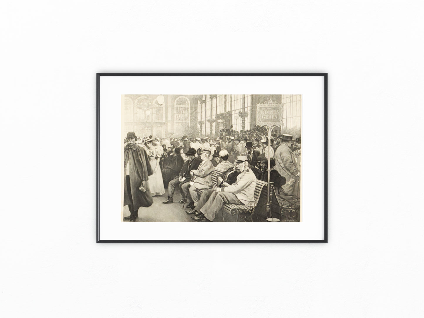 Original Grafik Karlsbad 1890 | Sprudel Kolonnade mit Kurgästen Bäderkultur Monarchie