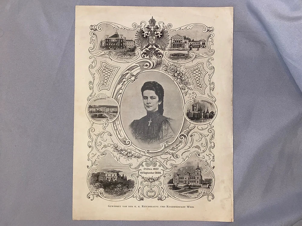 1898 Original Kaiserin Elisabeth Gedenkheft zum Tod Andenken | seltenes Sisi Dokument