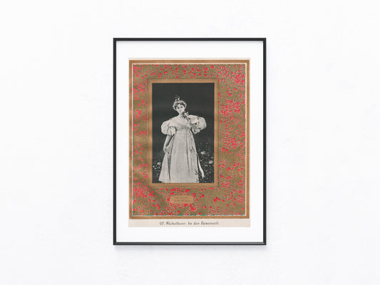 Jugendstil Original Kunstdruck Rosenzeit Sichelkow 1900