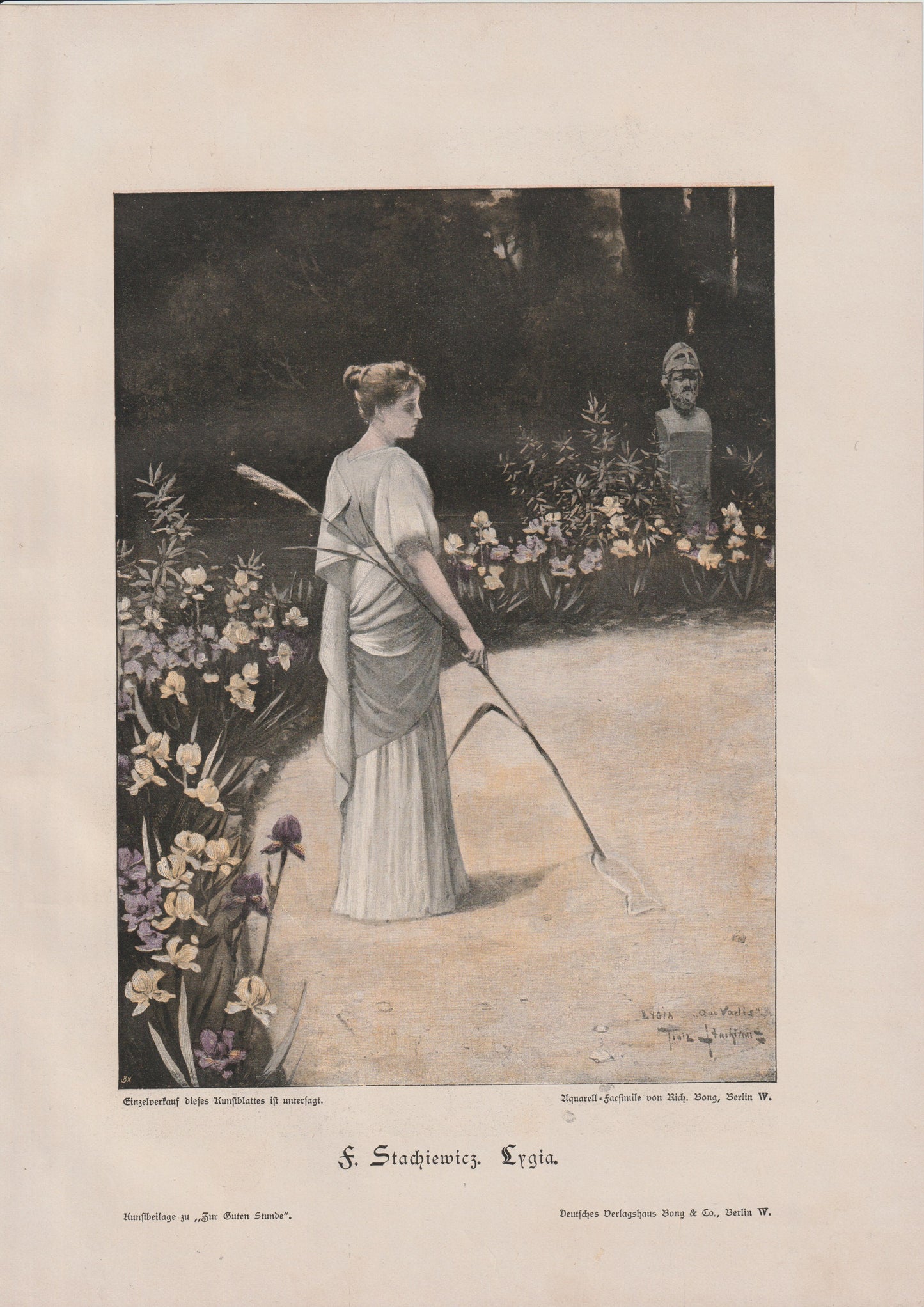Jugendstil Original Kunstdruck Lygia Stachiewicz 1900
