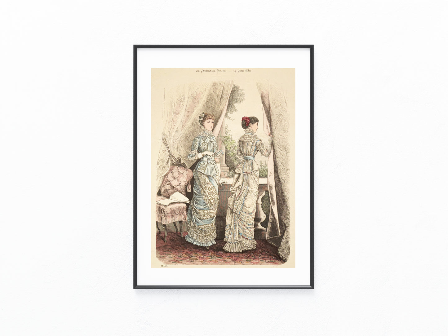 Original Gründerzeit Modeblatt Modegrafik 1880