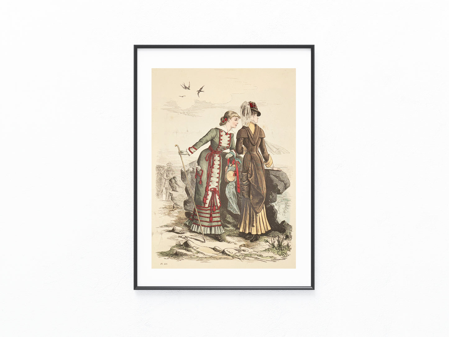 Modegrafik Original 1880 Frauen-Zeitung Lithografie