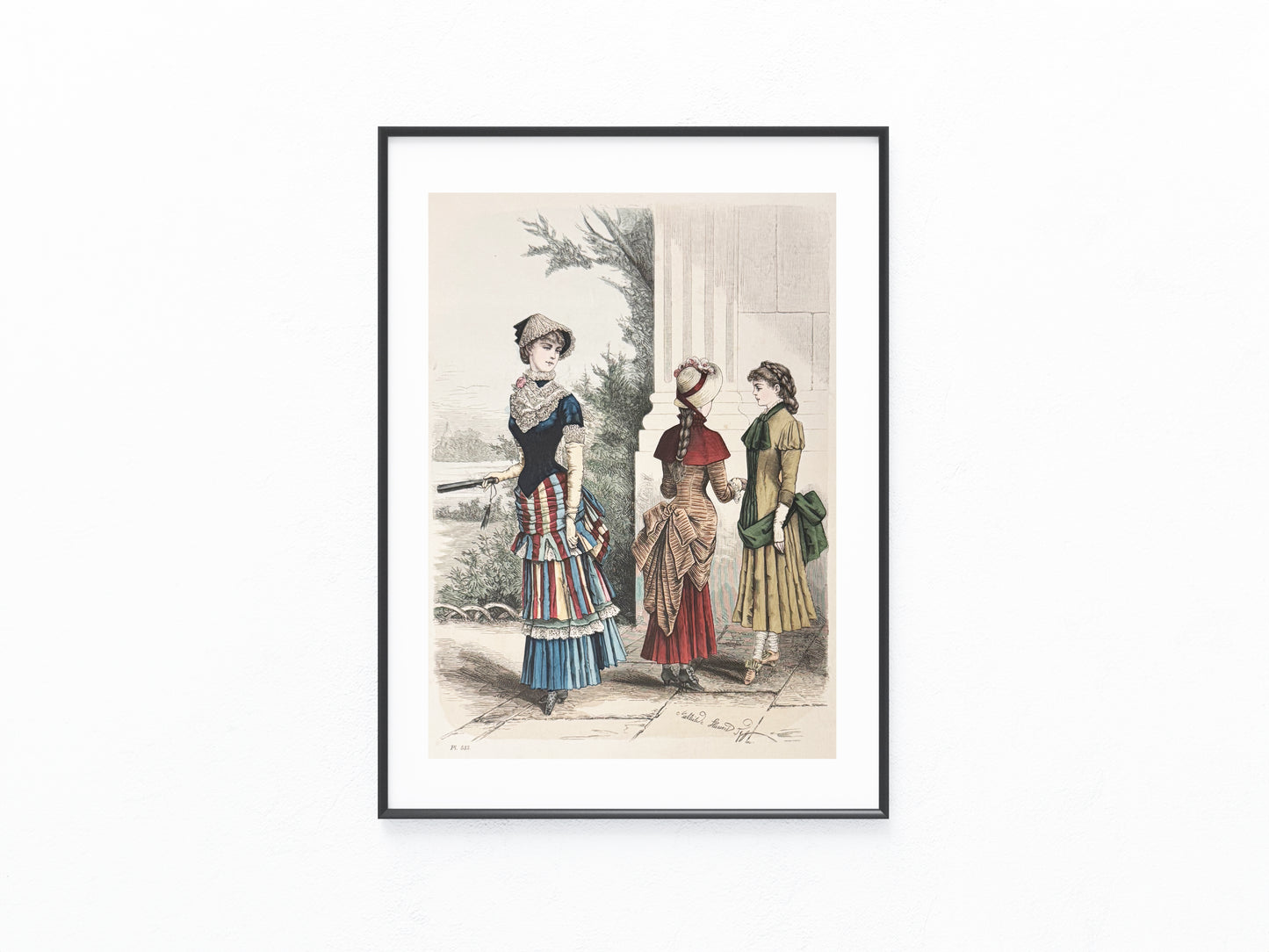 Original Mädchenmode Tafel 1882 | Vintage Modegrafik