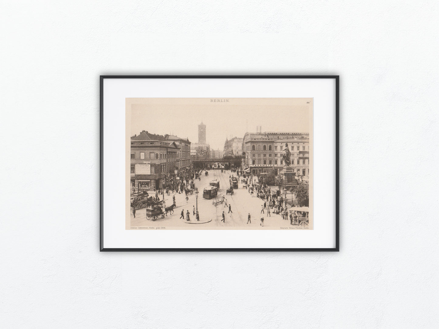 Berlin Alexanderplatz um 1900 Original Lichtdruck