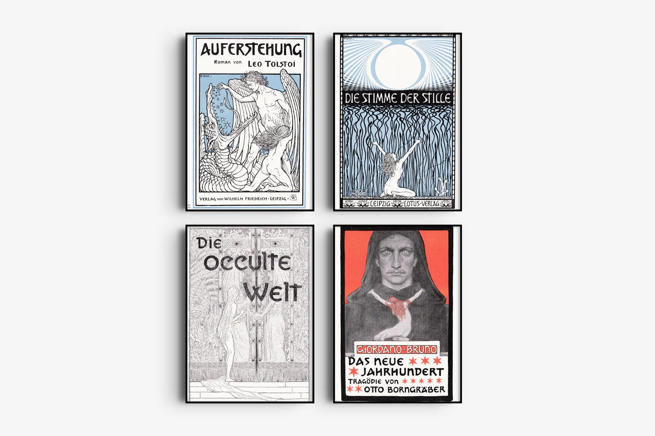 Jugendstil Okkultismus - 4 Original Prints