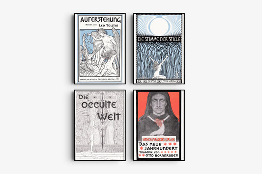 Jugendstil Okkultismus - 4 Original Prints