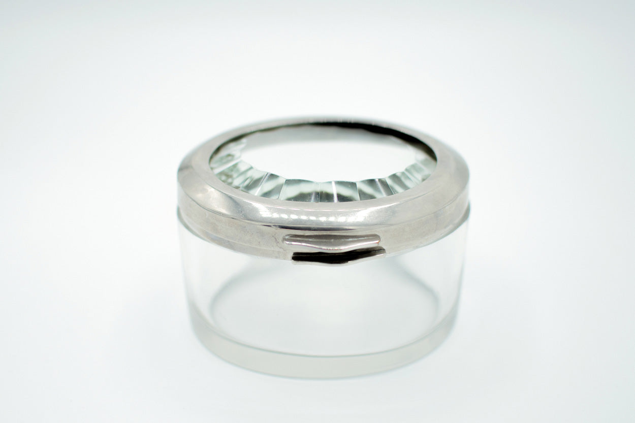 Glasschatulle mit Metallbeschlägen 1960er