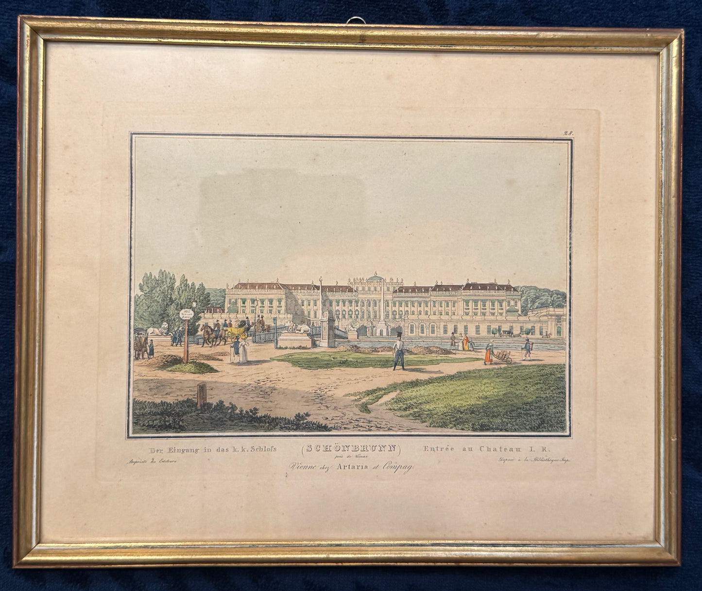 1840 Original Ansicht Schönbrunn Eingang in das k.k. Schloss