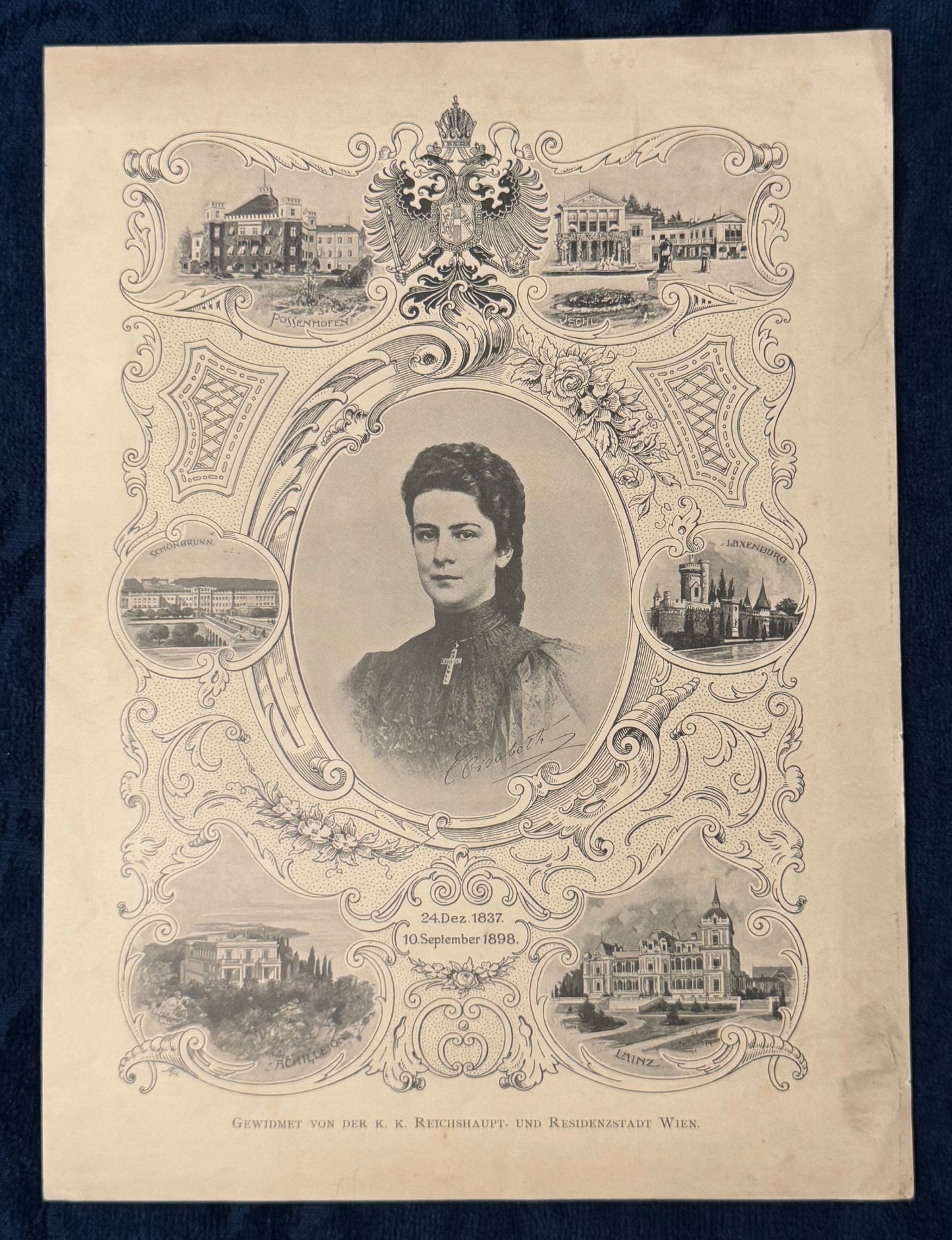1898 Original Kaiserin Elisabeth Gedenkheft zum Tod Andenken | seltenes Sisi Dokument