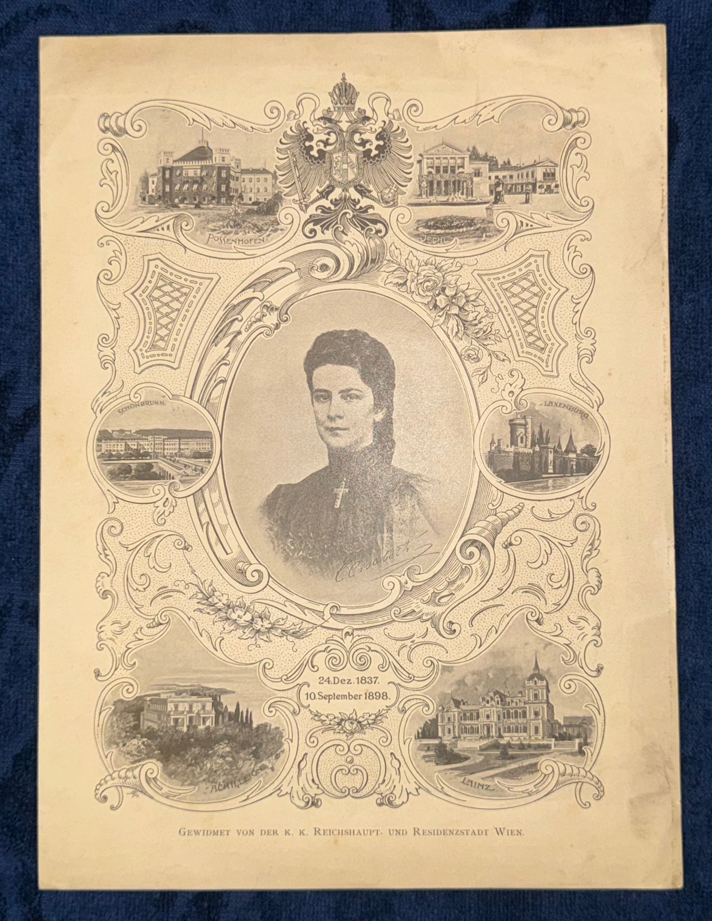 1898 Original Kaiserin Elisabeth Gedenkheft zum Tod Andenken | seltenes Sisi Dokument