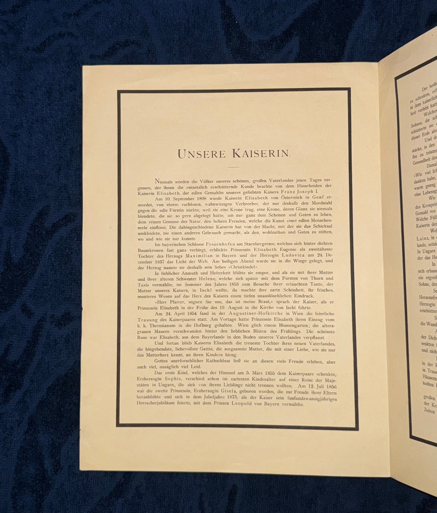 1898 Original Kaiserin Elisabeth Gedenkheft zum Tod Andenken | seltenes Sisi Dokument