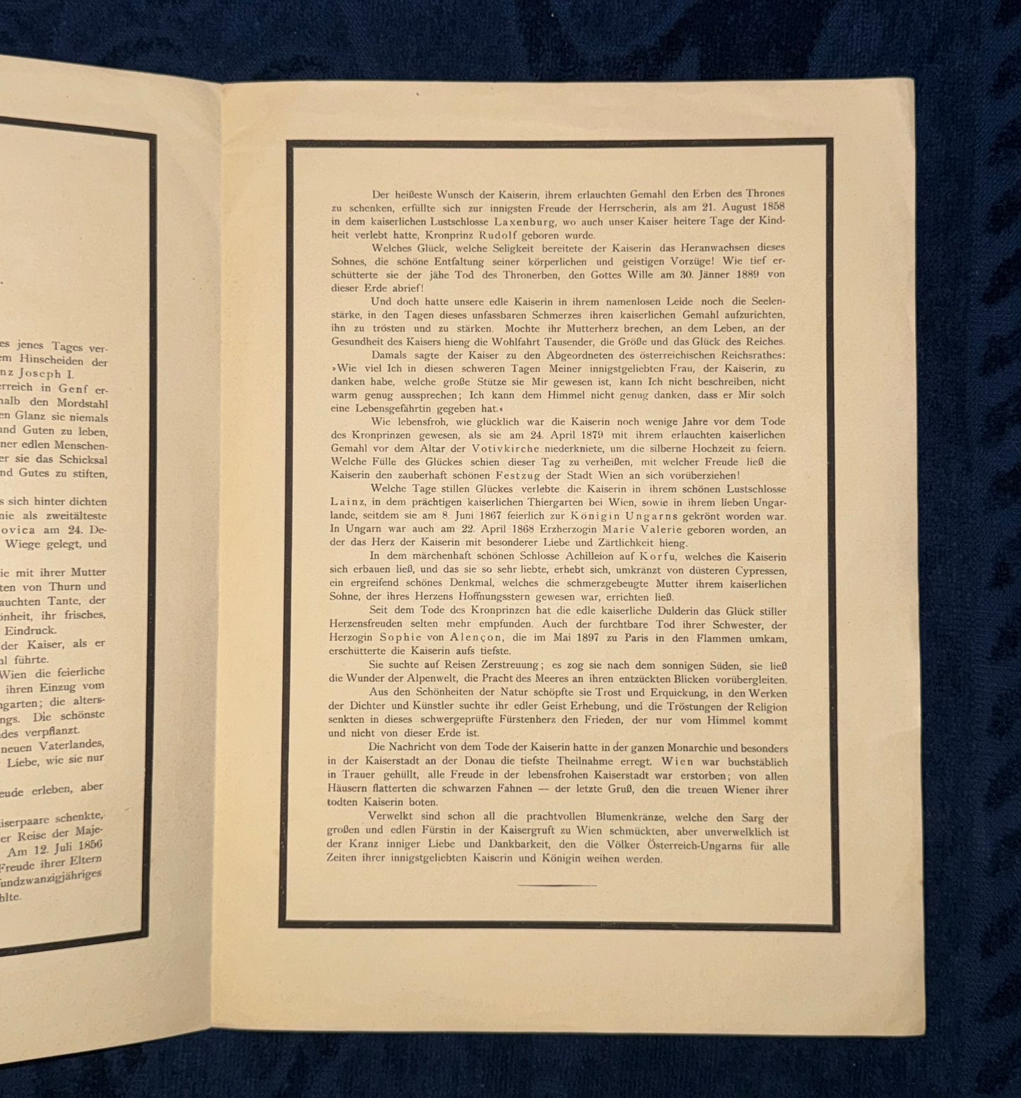 1898 Original Kaiserin Elisabeth Gedenkheft zum Tod Andenken | seltenes Sisi Dokument