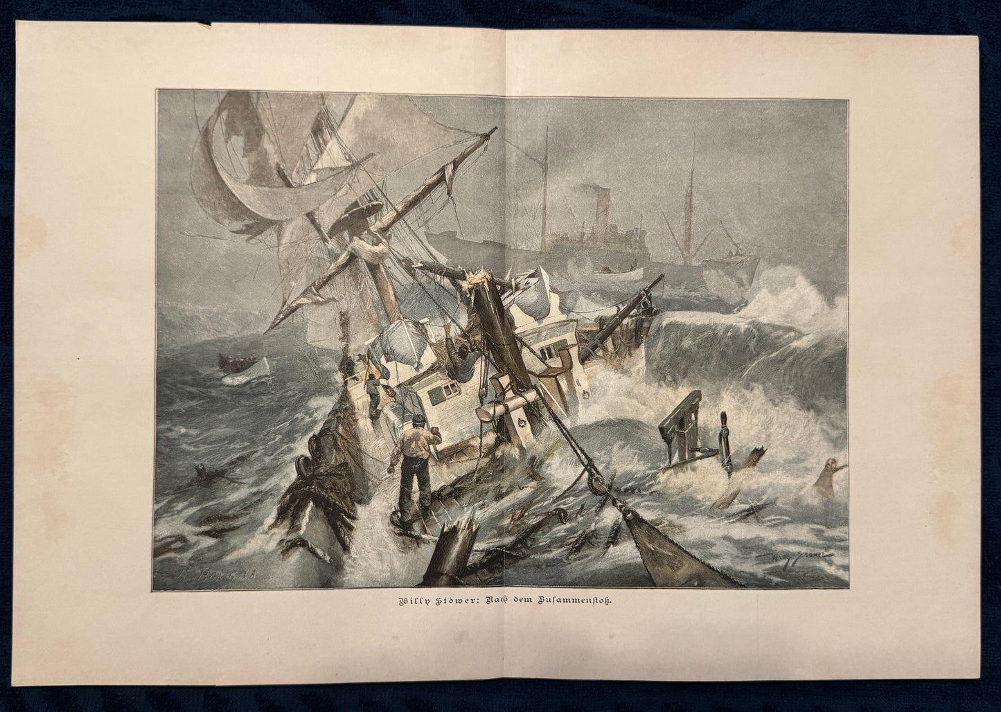 Historische Seeschlacht 1900 | Stower Vintage Schiffsunglück Kriegsschiff Marine