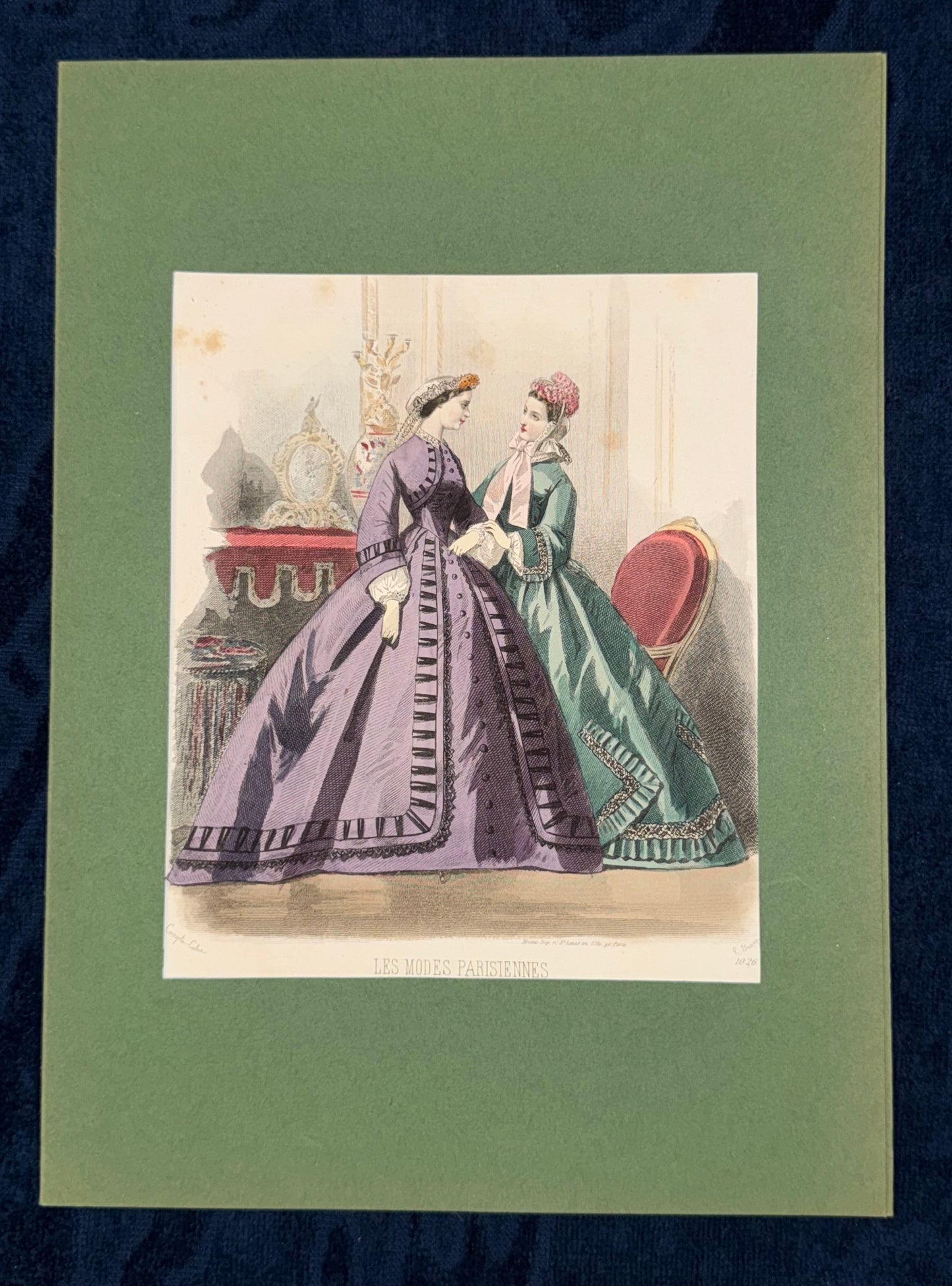 Original Modekupfer Les Modes Parisiennes 1860