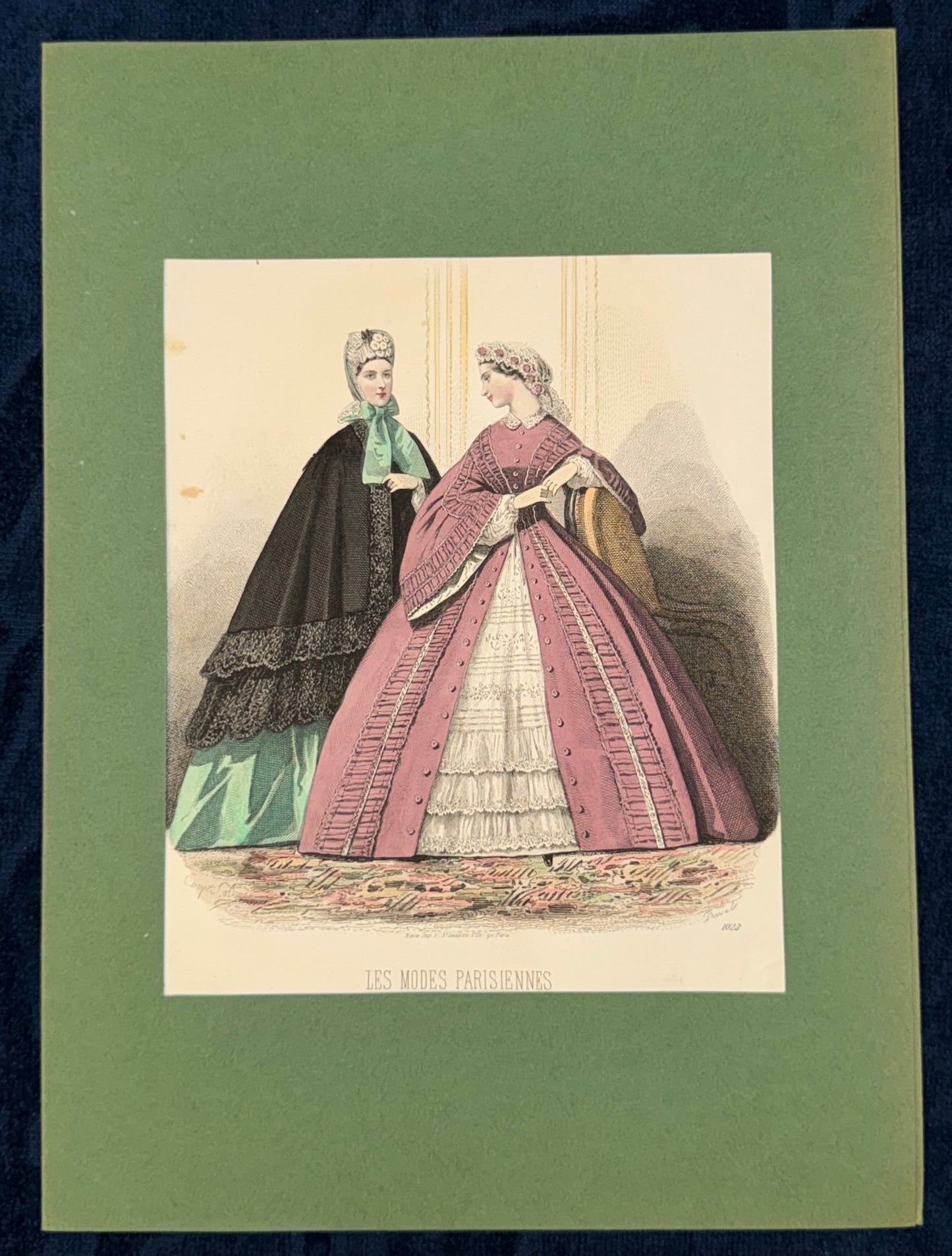 Les Modes Parisiennes 1863 | Altcolorierte Damenmode