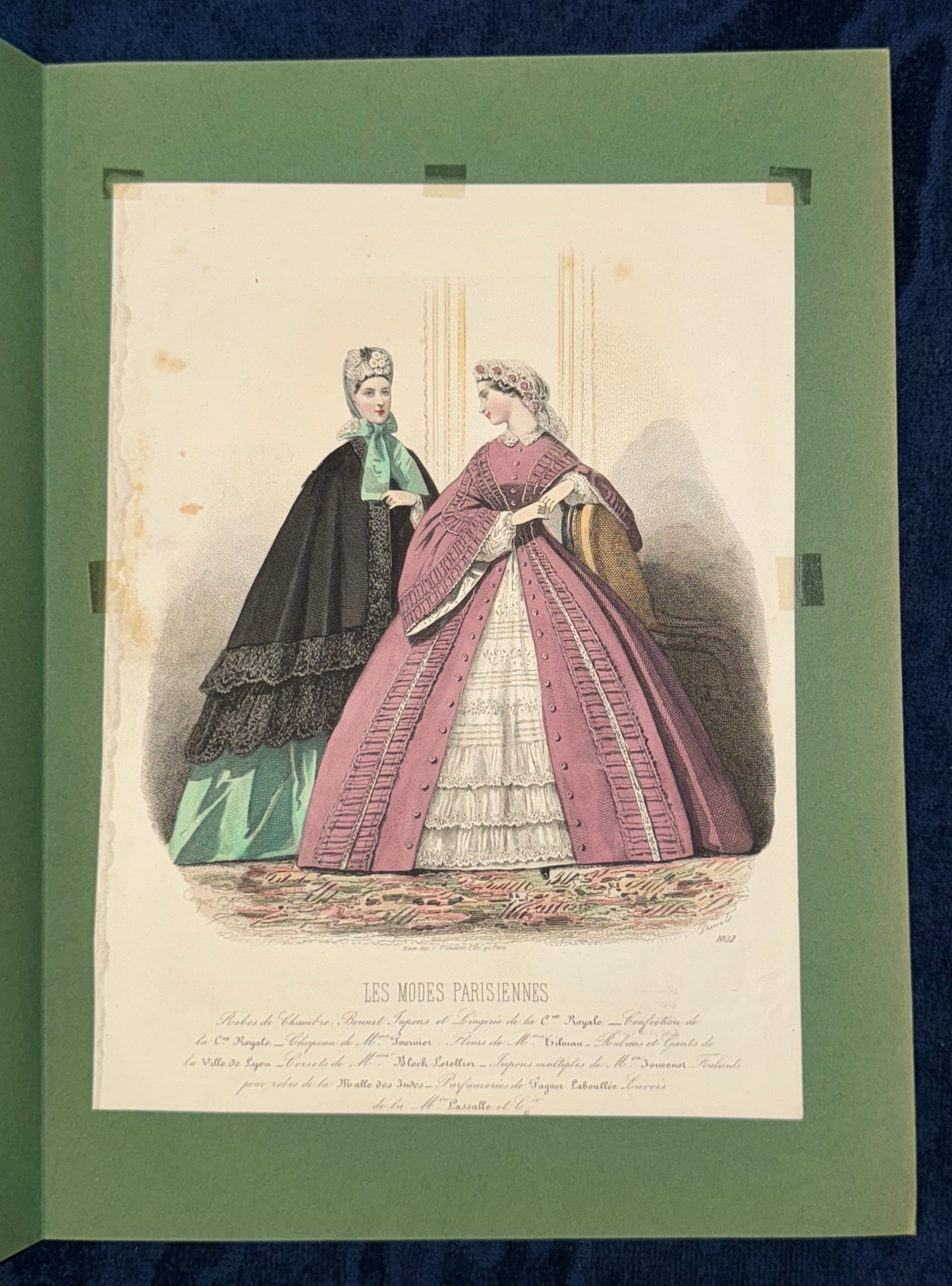 Les Modes Parisiennes 1863 | Altcolorierte Damenmode