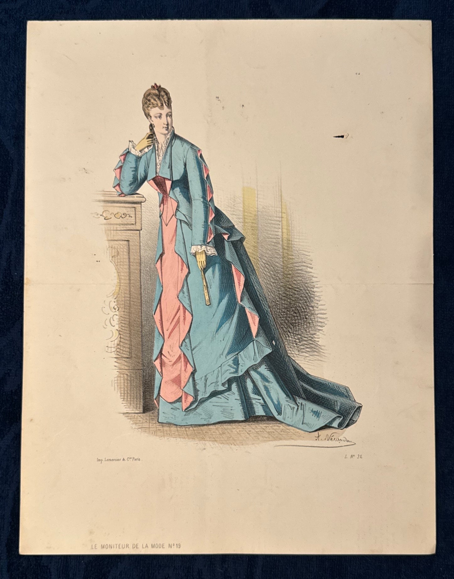 Original Modekupfer Le Moniteur de la Mode 1870