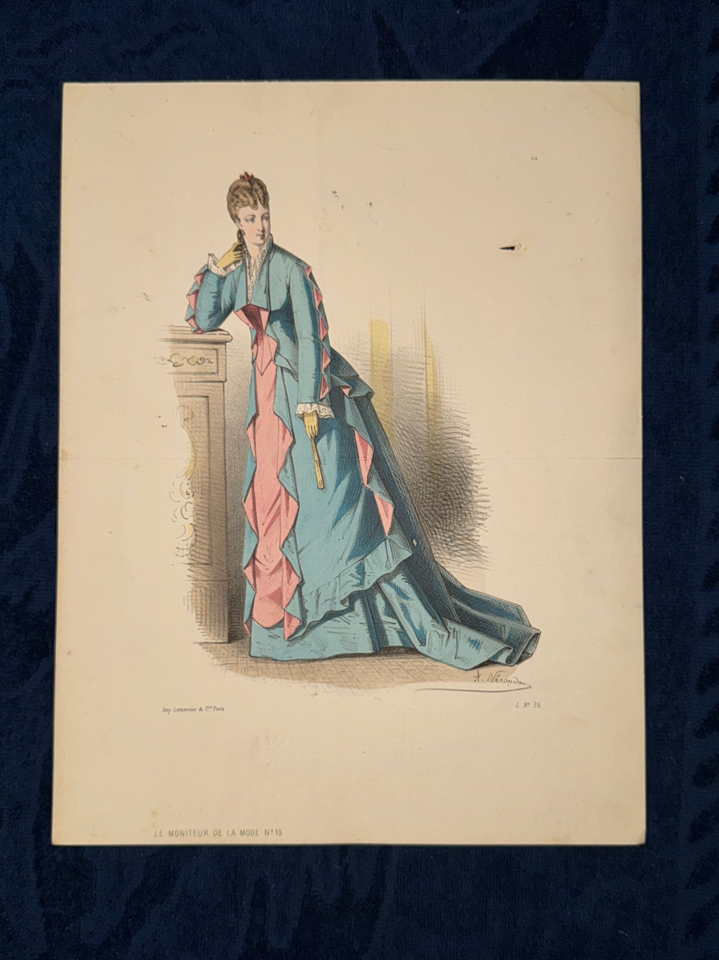 Original Modekupfer Le Moniteur de la Mode 1870