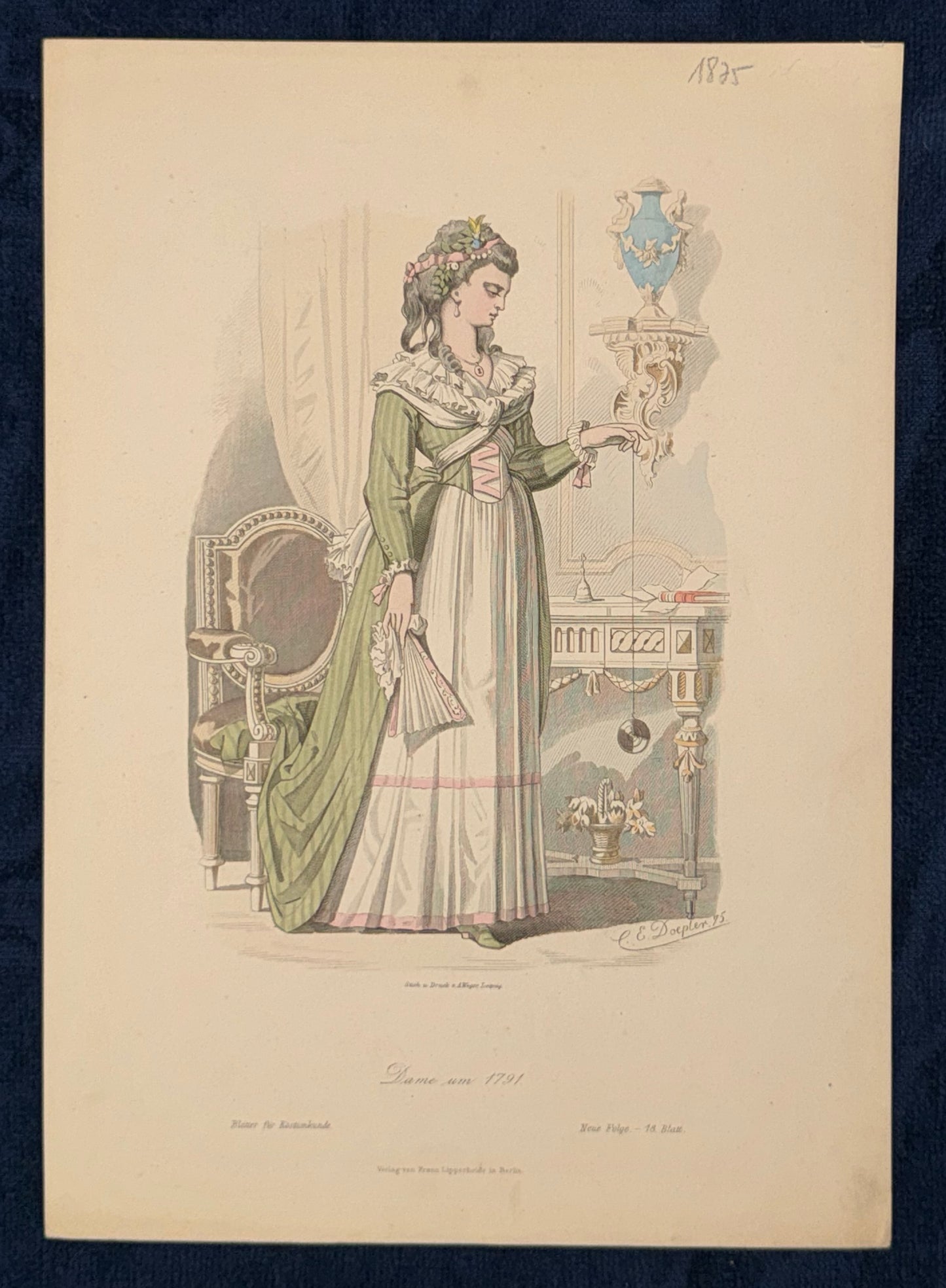 Original Damenmode 1791 Mode Lithografie