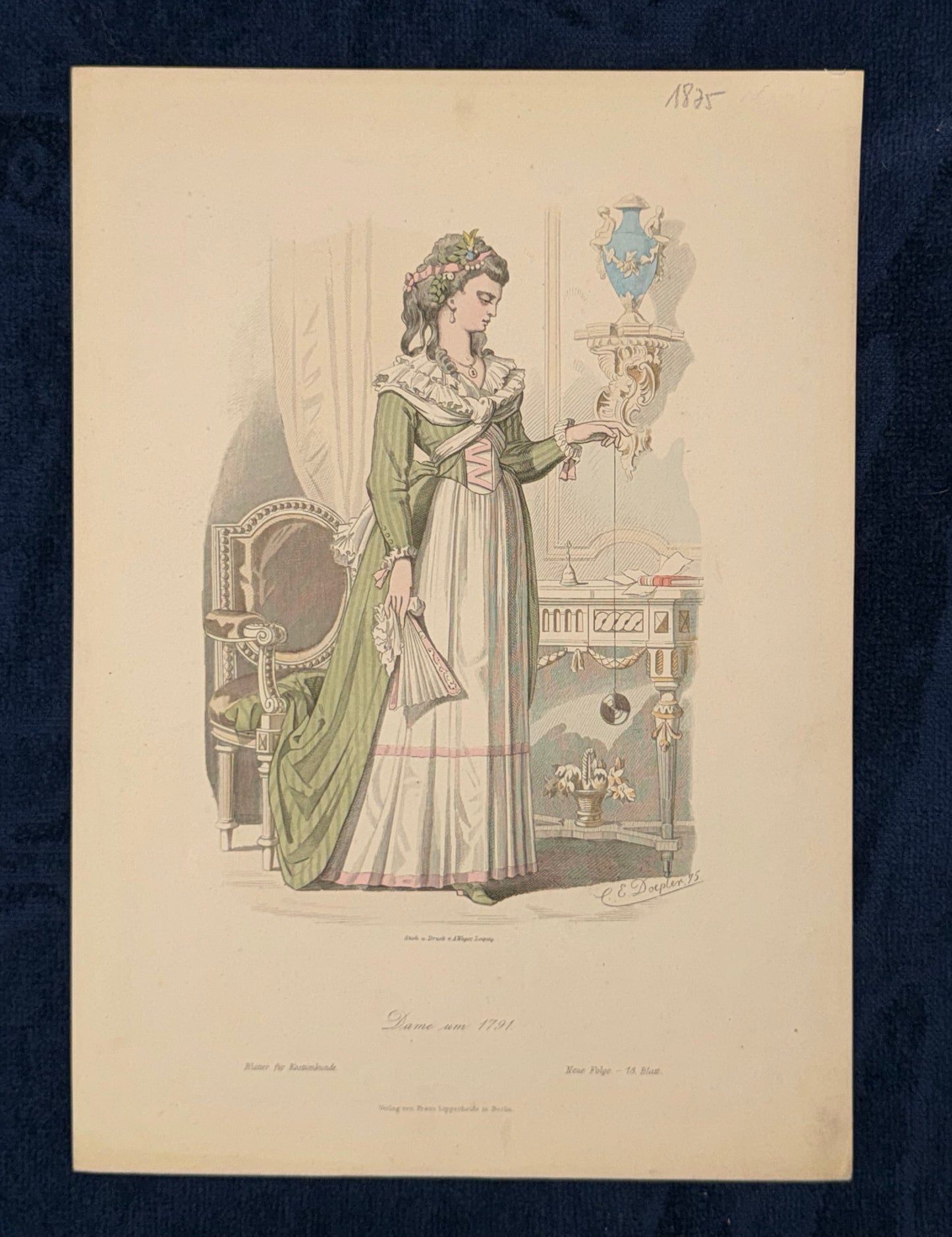 Original Damenmode 1791 Mode Lithografie
