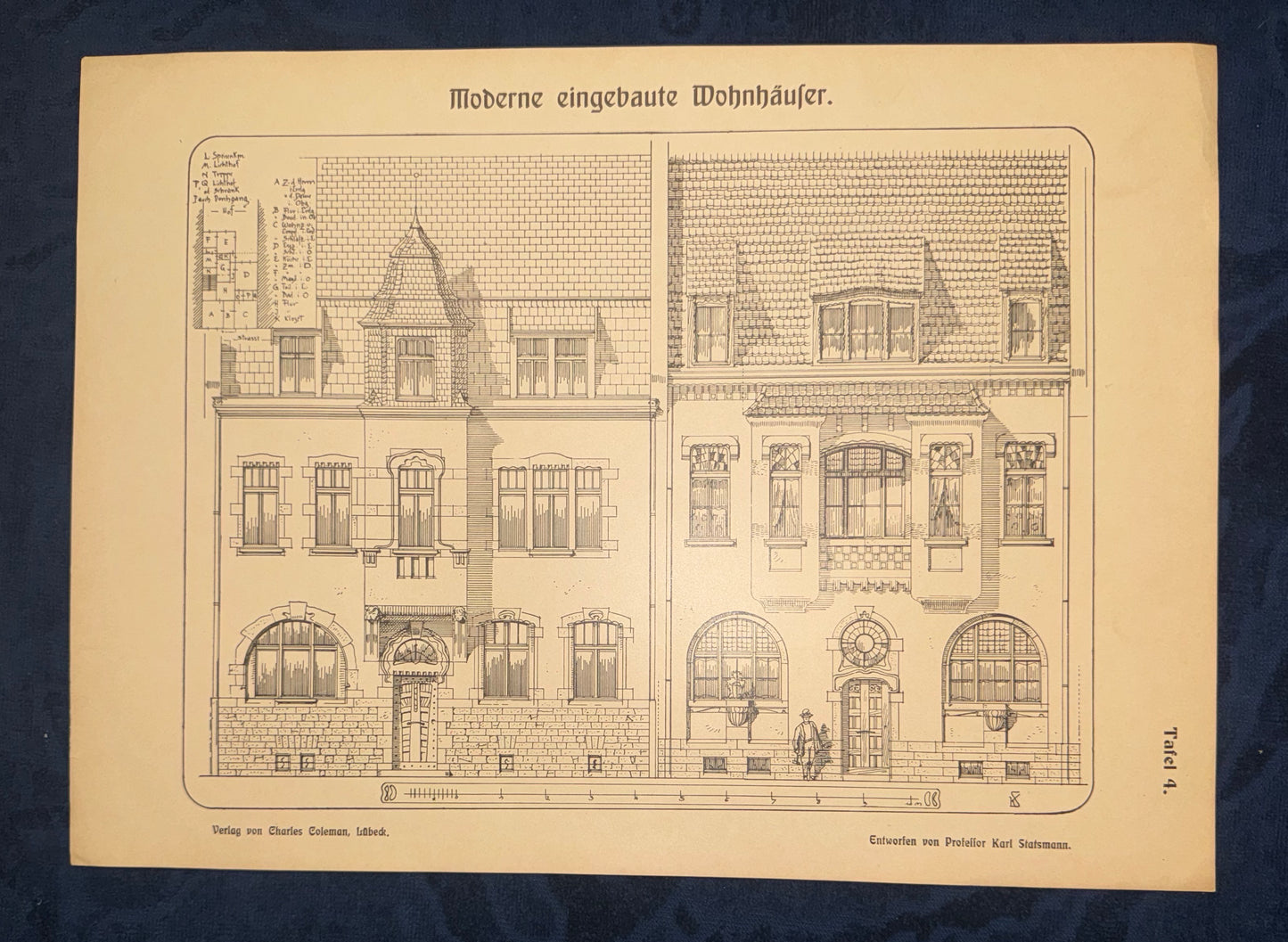 Original Architektur Jugendstil Wohnhaus Fassade 1900 | Vintage Druck