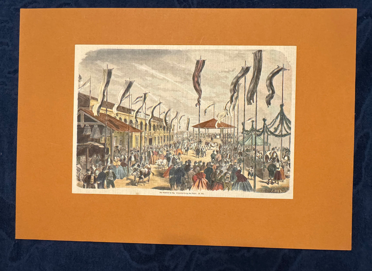 1860 Wiener Prater Eröffnung | Original im Passepartout | Historische Illustration