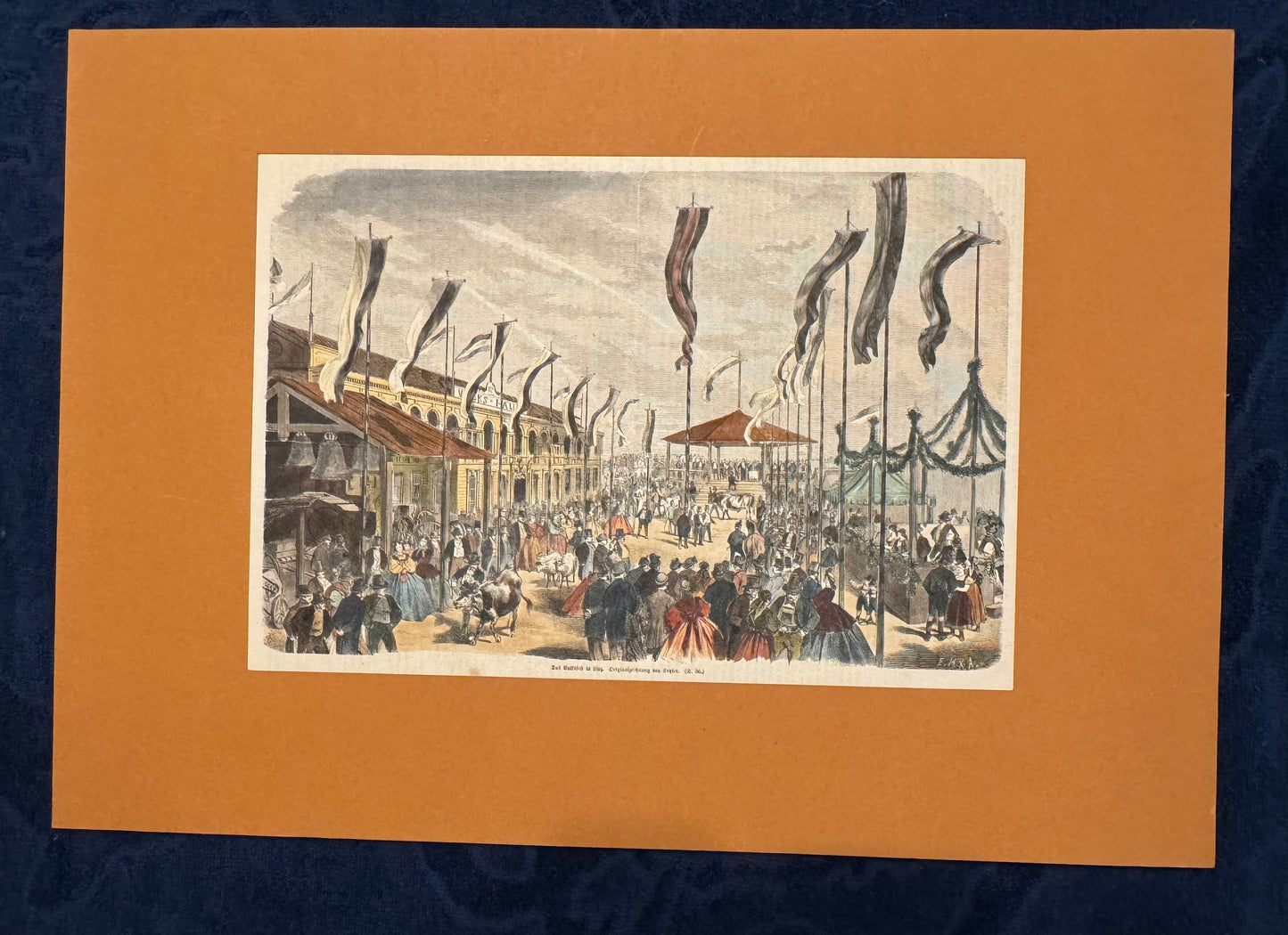 1860 Wiener Prater Eröffnung | Original im Passepartout | Historische Illustration