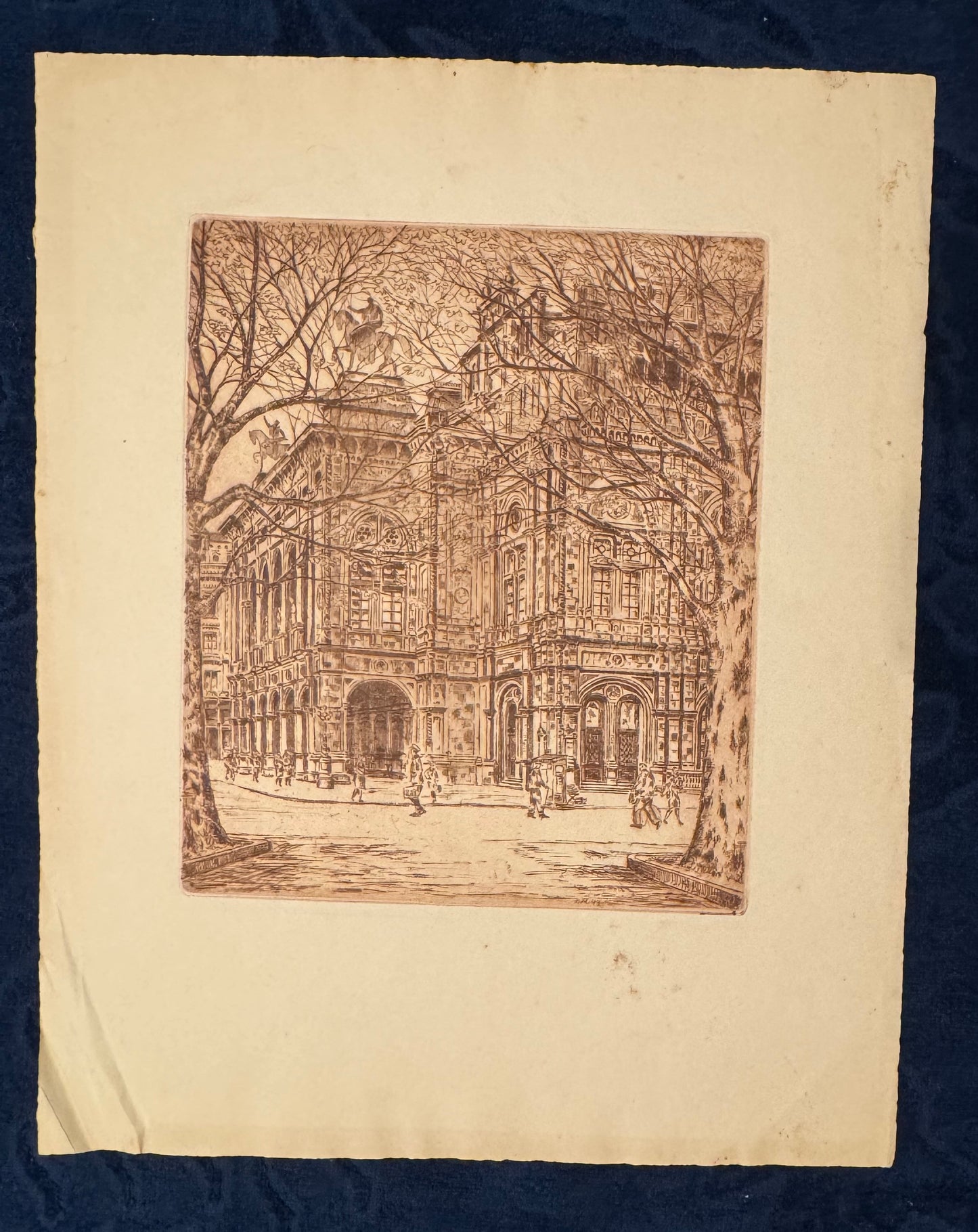 Original Wien Staatsoper Radierung 1900 | Architektur Grafik | Historische Ansicht